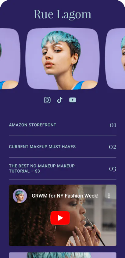 Fitness creator bio site